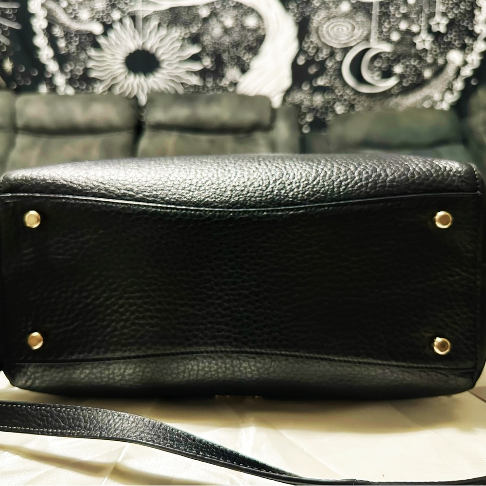 COACH soho Black Leather Carryall crossbody bag Satchel with Red Cherry Charm - Picture 14 of 17